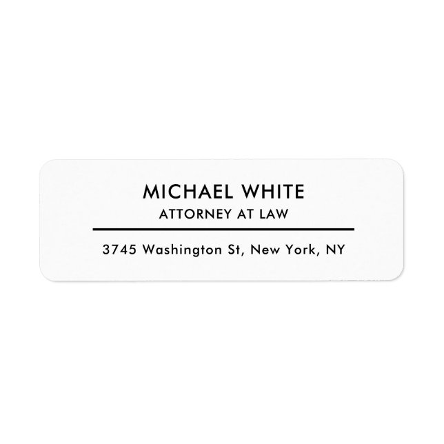 Attorney at Law Minimalist Professional (Front)
