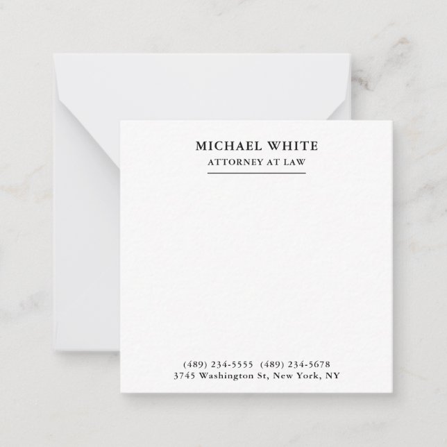 Attorney at Law Minimalist Professional Card (Front)