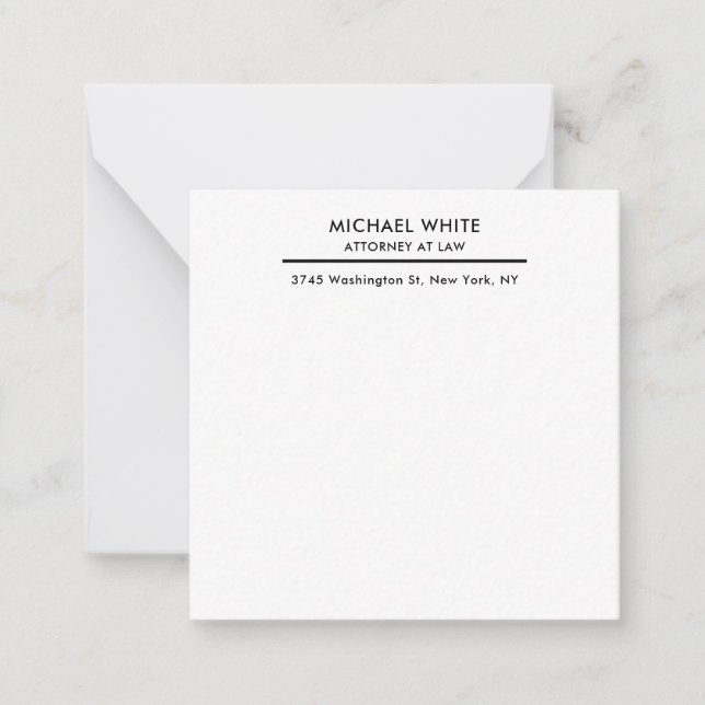 Attorney at Law Minimalist Professional Card (Front)