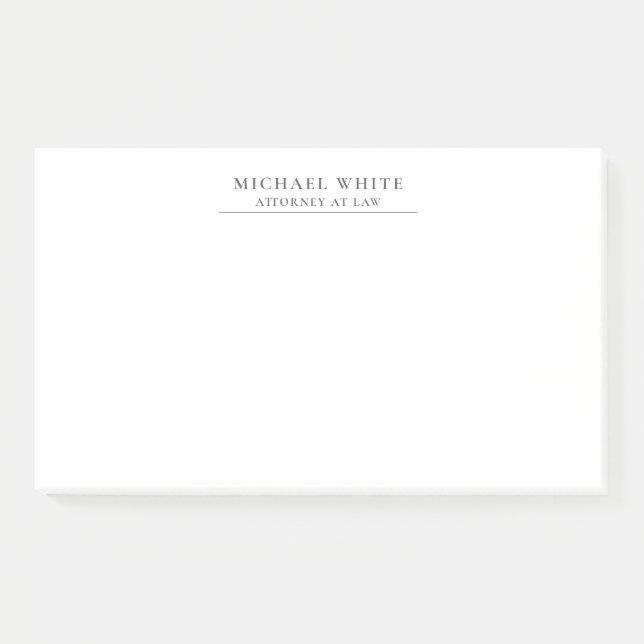 Attorney at Law Minimalist Professional Post-it Notes (Front)