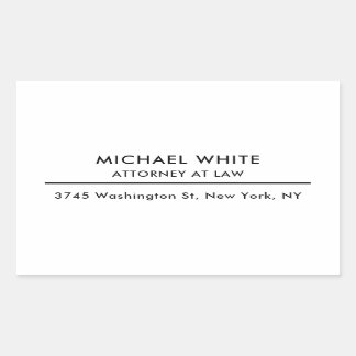 Attorney at Law Minimalist Professional Rectangular Sticker