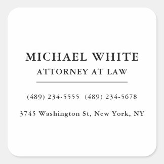 Attorney at Law Minimalist Professional Square Sticker