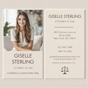 Attorney at Law Mocha Beige Professional Photo Business Card