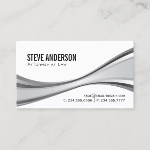 Attorney at Law - Modern Black White Wave Look Business Card