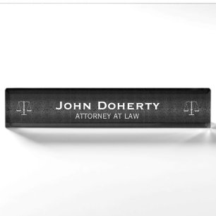 ATTORNEY AT LAW Modern Perfect Dark Grey Nameplate