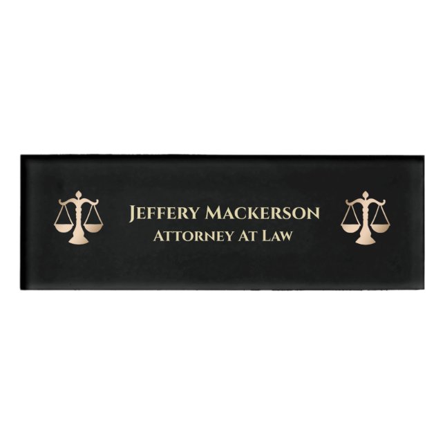 Attorney At Law Modern Professional Name Tag (Front)
