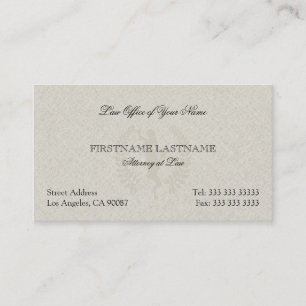 Attorney At Law Office Beige Linen Business Card