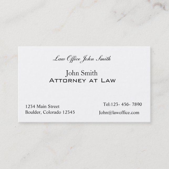 Attorney at law office business card (Front)