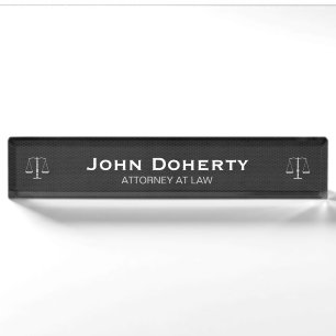 ATTORNEY AT LAW perfect dark grey Desk Name Plate