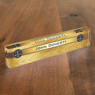 ATTORNEY AT LAW perfect gold Desk Name Plate