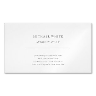 Attorney at Law Plain Minimalist Classical Pro Magnetic Business Card