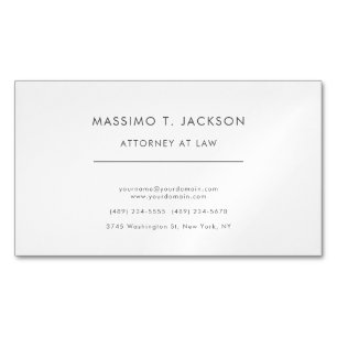 Attorney at Law Plain Minimalist Professional Magnetic Business Card