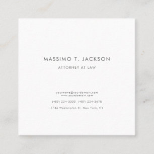 Attorney at Law Plain Minimalist Professional Square Business Card