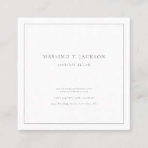 Attorney at Law Plain Minimalist Professional Square Business Card