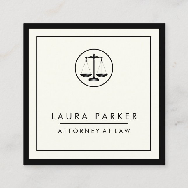 Attorney At Law Plain Simple Professional Elegant Square Business Card (Front)