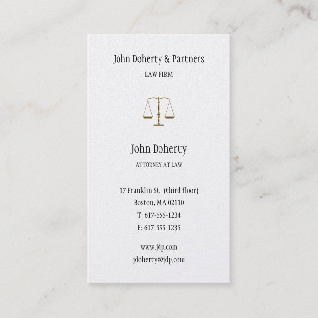 Attorney at Law - Professional Gold Business Card (Front)