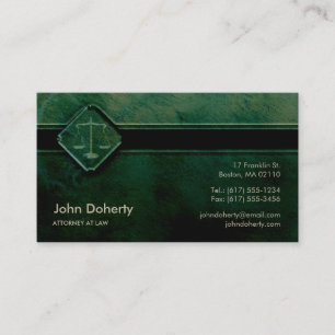ATTORNEY AT LAW Professional Green Business Card