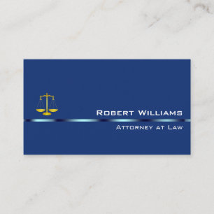 Attorney At Law Professional Simple Plain Blue Business Card