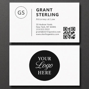Attorney at Law QR Code Company Logo  Business Card