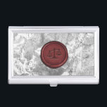 Attorney at Law Red Wax Logo Marble Stone Lawyer Business Card Holder<br><div class="desc">Attorney at Law Red Wax Logo Marble Stone Lawyer Business Card Holder.</div>