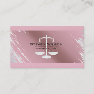 Attorney At Law Rose Gold Foil Metal Legal Scale Business Card