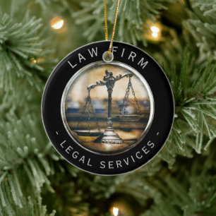 Attorney At Law   Scales of Justice Ceramic Tree Decoration