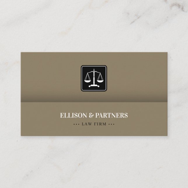 Attorney at Law | Scales of Justice Gold Business Card (Front)