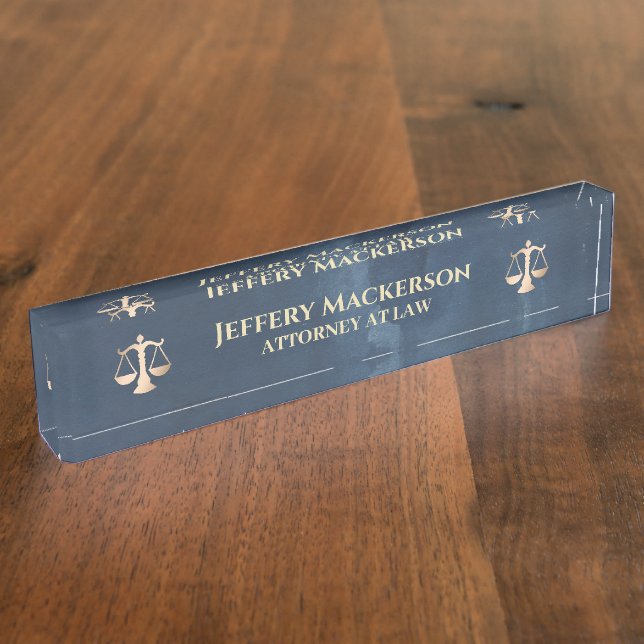 Attorney At Law Scales of Justice Lawyer Judge  Nameplate (Side)
