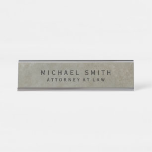 Attorney at Law Stone Design Simple Minimalist Desk Name Plate