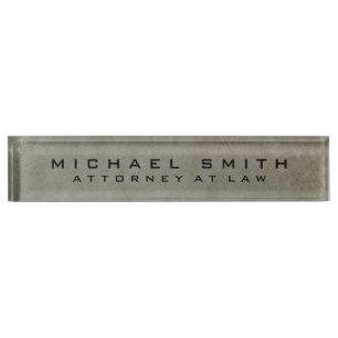 Attorney at Law Stone Design Simple Minimalist Nameplate