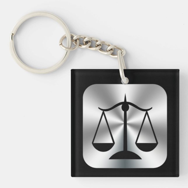 Attorney At Law Symbol Key Ring (Front)