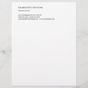 Attorney at Law Trendy Minimalist Elegant Simple Custom Letterhead