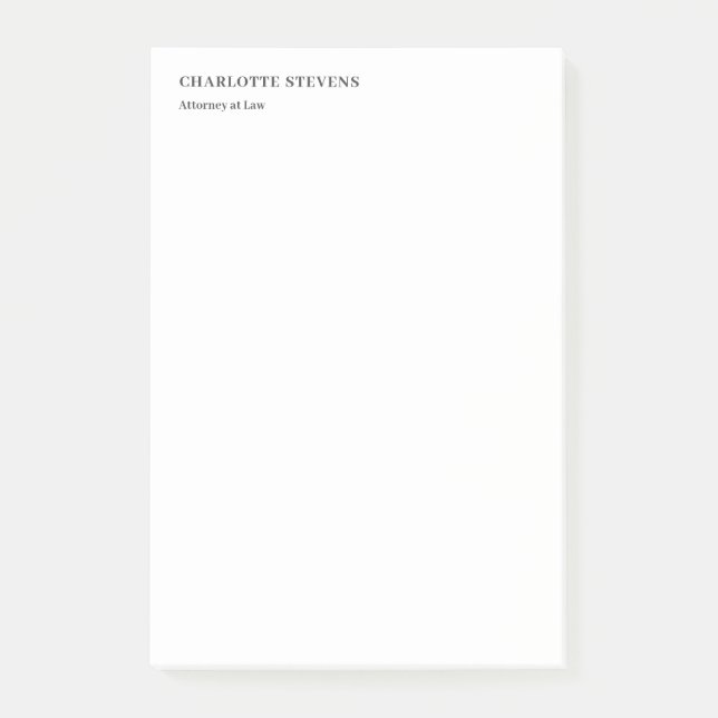 Attorney at Law Trendy Minimalist Elegant Simple Post-it Notes (Front)
