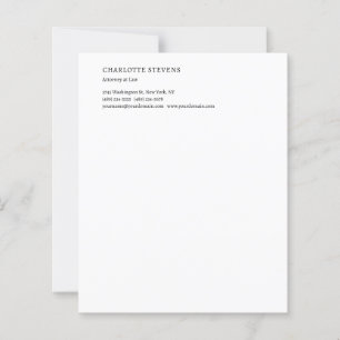 Attorney at Law Trendy Minimalist Paper Sheet