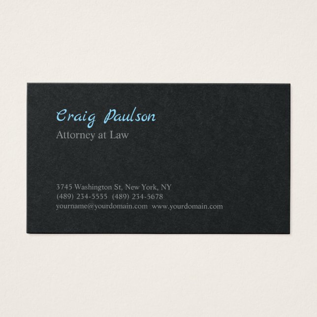Attorney at Law Unique Special Black Profile Card (Front)