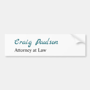 Attorney at Law Unique Special Minimalist Bumper Sticker