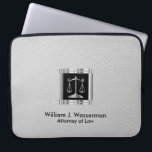 Attorney at Law White Leather Laptop Sleeve<br><div class="desc">Attorney at Law White Leather design with DIY Text. Electronic Laptop Sleeves. ⭐This Product is 100% Customisable. Graphics and/or text can be added, deleted, moved, resized, changed around, rotated, etc... ✔(just by clicking on the "EDIT DESIGN" area) ⭐99% of my designs in my store are done in layers. This makes...</div>