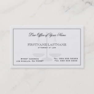 Attorney At Law White Linen Texture Business Card