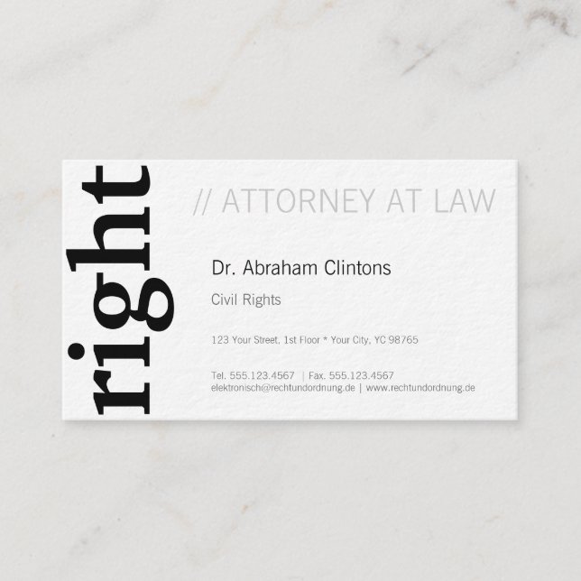Attorney basics business card (Front)