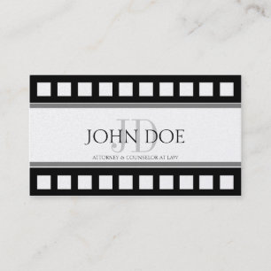 Attorney Black/Aged Golden Film Monogram Business Card