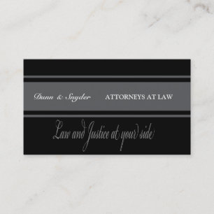 Attorney Black & Grey  Minimal Typography Business Card