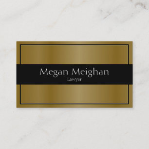 Attorney Business Card - Classy Gold & Black