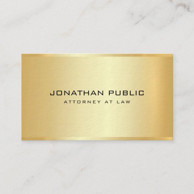 Attorney Business Card Gold Template Law Office (Front)