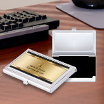 Attorney Business Card Holder<br><div class="desc">Attorney business card holder with cool simulated gold metallic background printed on the front and scale of justice with your name and profession boldly displayed for a best first impression. Designed told hold your business cards and protect them in style for a lawyer,  law firm staff,  or attorneys.</div>