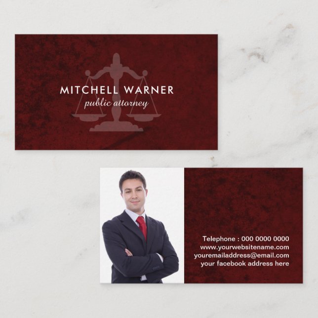 Attorney Business Card Template (Front/Back)
