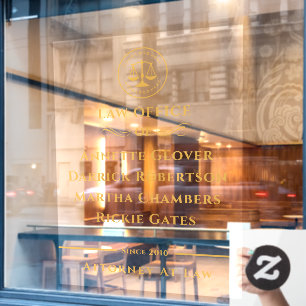Attorney Business    Law Office Black Gold Window Cling