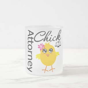 Attorney Chick v1 Frosted Glass Coffee Mug