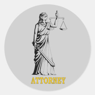 ATTORNEY CLASSIC ROUND STICKER