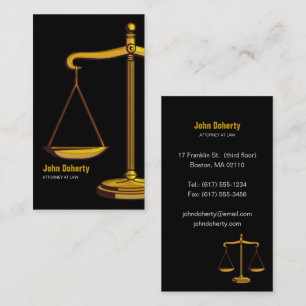 Attorney Classy Scales of Justice Business Card