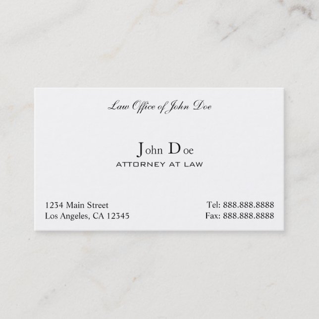 Attorney Clean - Law Office Business Card (Front)